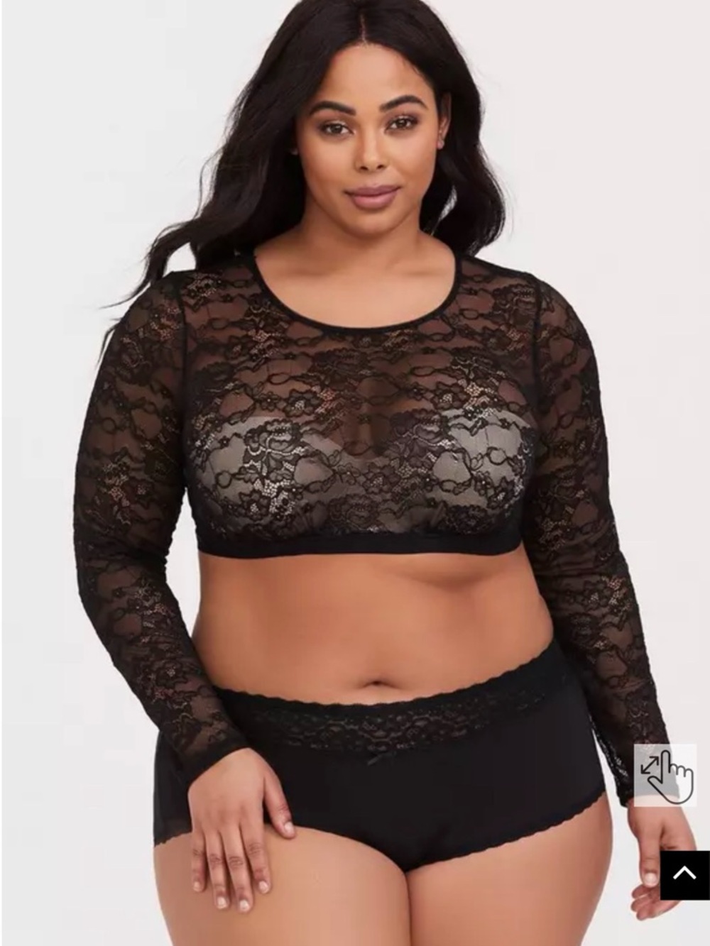TORRID Lace Long Sleeve Under-It-All Crop Top NWOT/ NEW WITHOUT TAGS